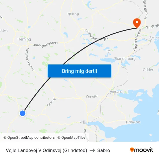 Vejle Landevej V Odinsvej (Grindsted) to Sabro map