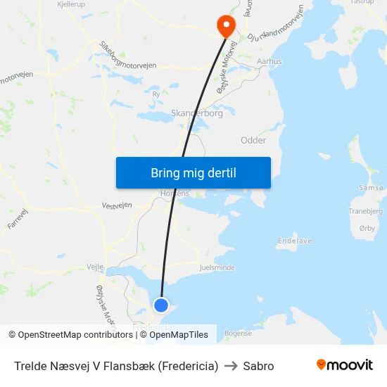 Trelde Næsvej V Flansbæk (Fredericia) to Sabro map