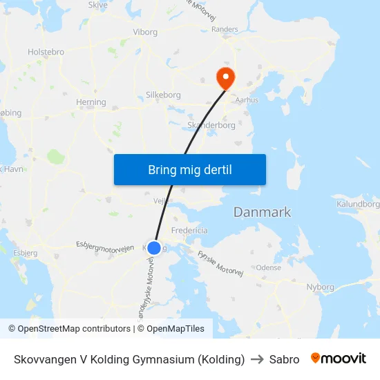 Skovvangen V Kolding Gymnasium (Kolding) to Sabro map