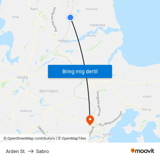 Arden St. to Sabro map
