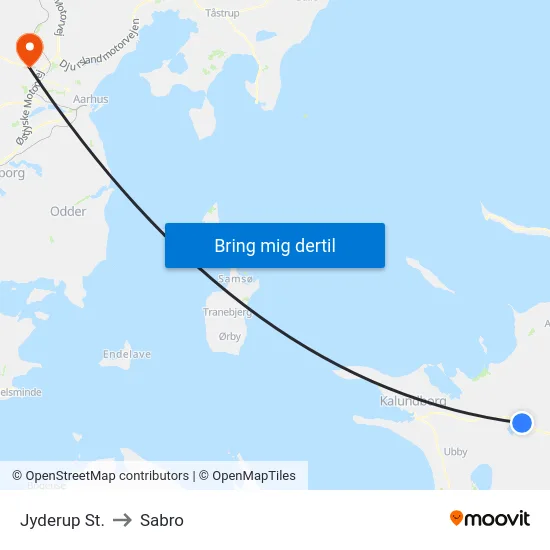 Jyderup St. to Sabro map
