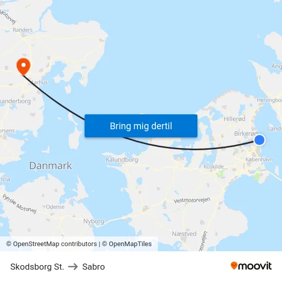 Skodsborg St. to Sabro map
