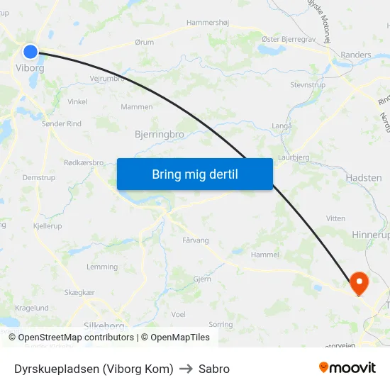 Dyrskuepladsen (Viborg Kom) to Sabro map