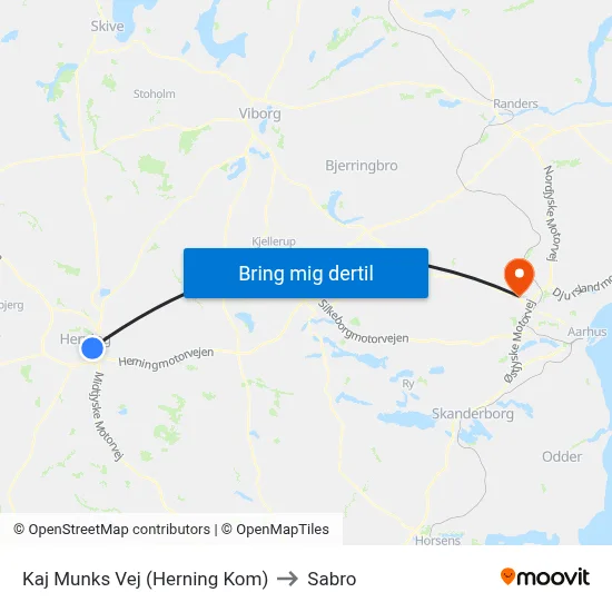 Kaj Munks Vej (Herning Kom) to Sabro map