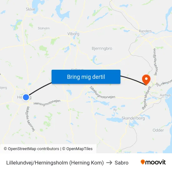 Lillelundvej/Herningsholm (Herning Kom) to Sabro map