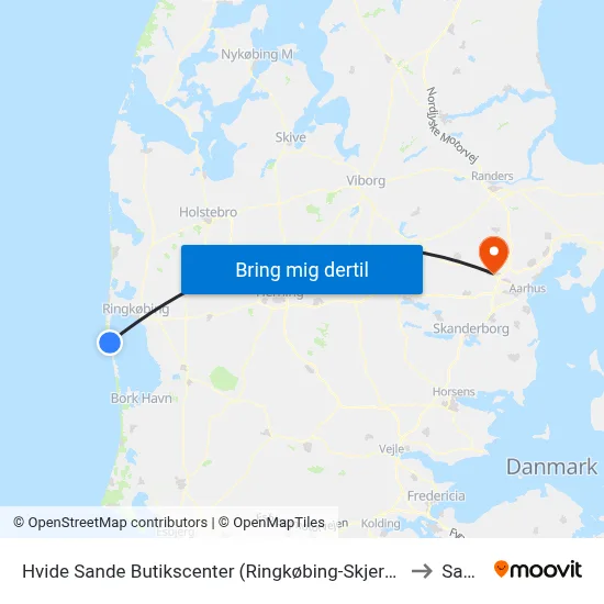 Hvide Sande Butikscenter (Ringkøbing-Skjern Kom) to Sabro map