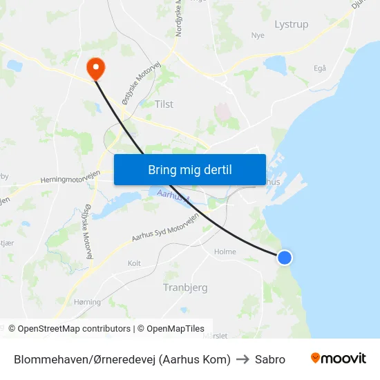 Blommehaven/Ørneredevej (Aarhus Kom) to Sabro map