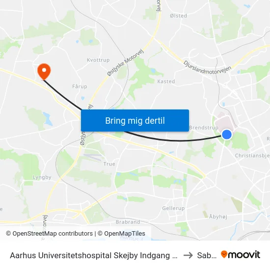 Aarhus Universitetshospital Skejby Indgang B/C/D to Sabro map