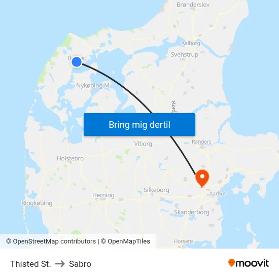 Thisted St. to Sabro map
