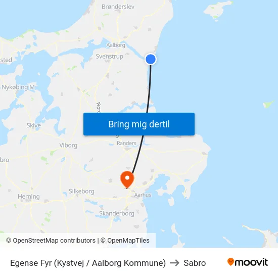 Egense Fyr (Kystvej / Aalborg Kommune) to Sabro map