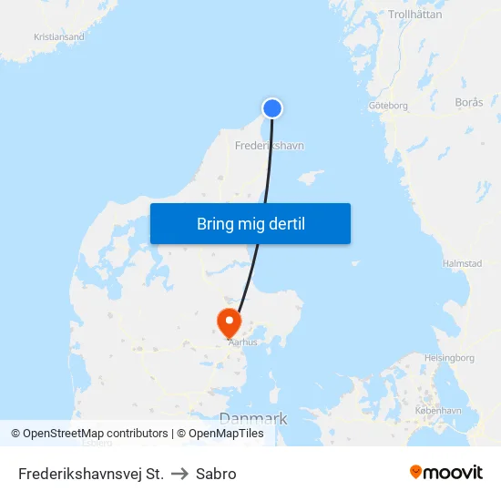 Frederikshavnsvej St. to Sabro map