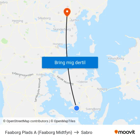 Faaborg Plads A (Faaborg Midtfyn) to Sabro map