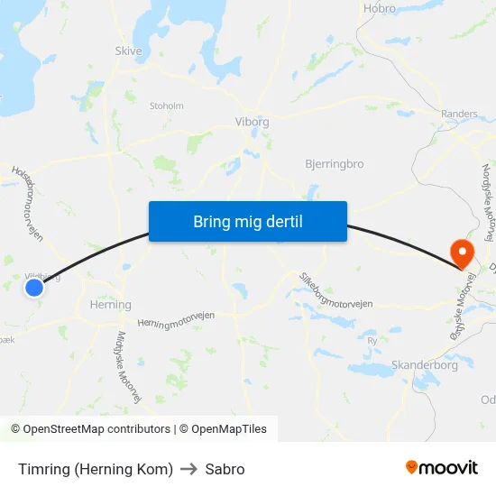 Timring (Herning Kom) to Sabro map