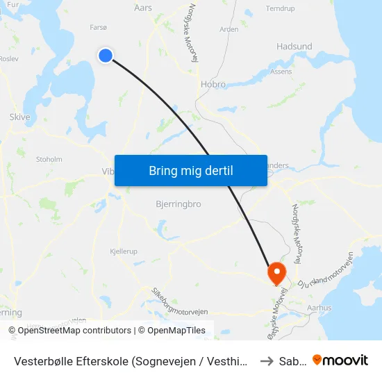 Vesterbølle Efterskole (Sognevejen / Vesthimmerl) to Sabro map
