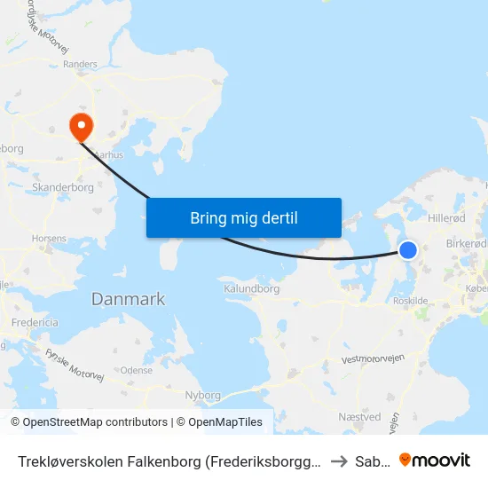 Trekløverskolen Falkenborg (Frederiksborggade) to Sabro map
