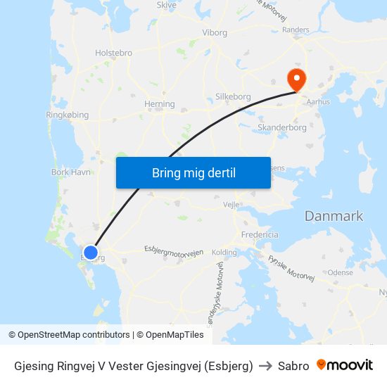 Gjesing Ringvej V Vester Gjesingvej (Esbjerg) to Sabro map