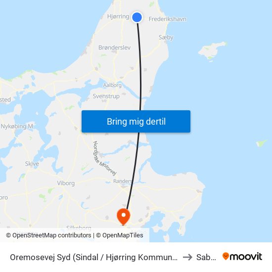 Oremosevej Syd (Sindal / Hjørring Kommune) to Sabro map