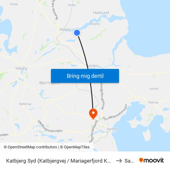 Katbjerg Syd (Katbjergvej / Mariagerfjord Kommune) to Sabro map