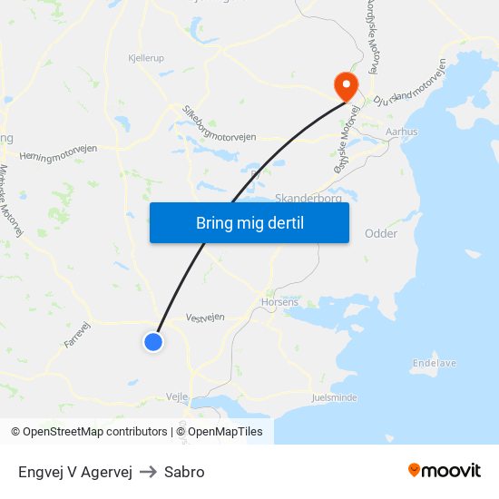 Engvej V Agervej to Sabro map