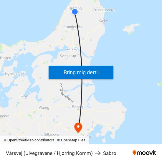 Vårsvej (Ulvegravene / Hjørring Komm) to Sabro map