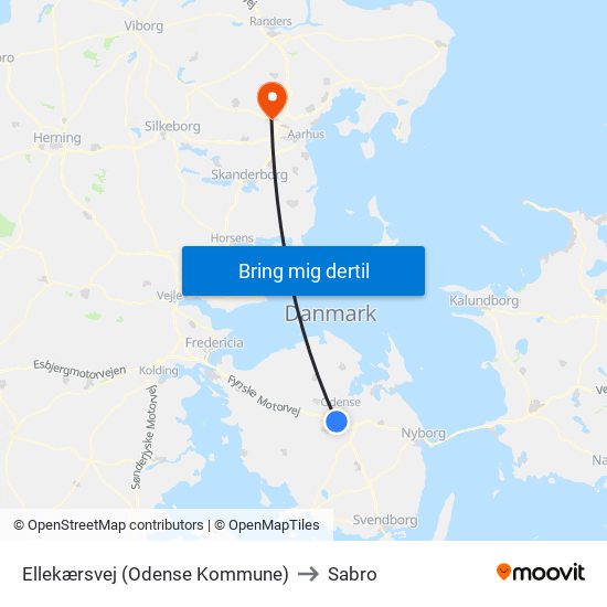 Ellekærsvej (Odense Kommune) to Sabro map