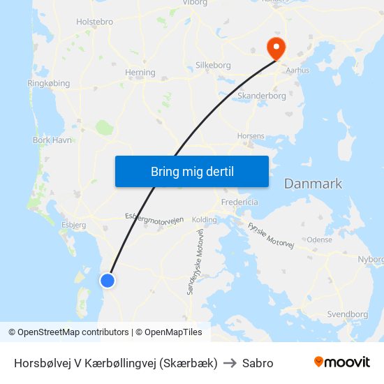 Horsbølvej V Kærbøllingvej (Skærbæk) to Sabro map