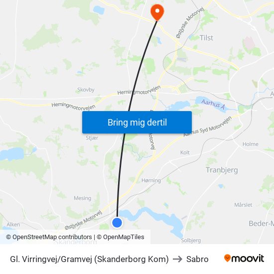 Gl. Virringvej/Gramvej (Skanderborg Kom) to Sabro map