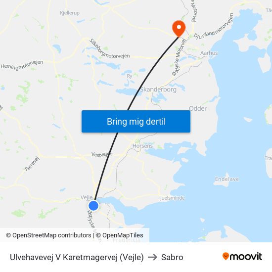 Ulvehavevej V Karetmagervej (Vejle) to Sabro map