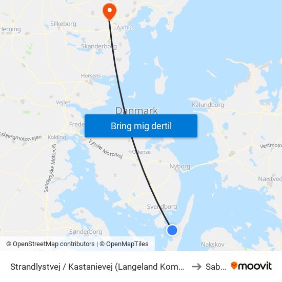 Strandlystvej / Kastanievej (Langeland Kommune) to Sabro map