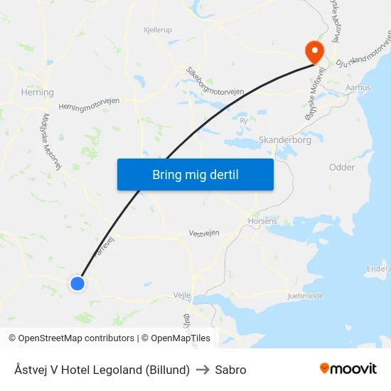 Åstvej V Hotel Legoland (Billund) to Sabro map