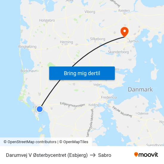 Darumvej V Østerbycentret (Esbjerg) to Sabro map