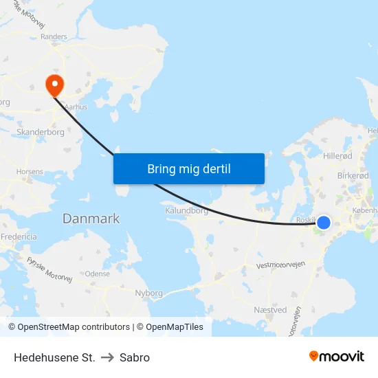 Hedehusene St. to Sabro map