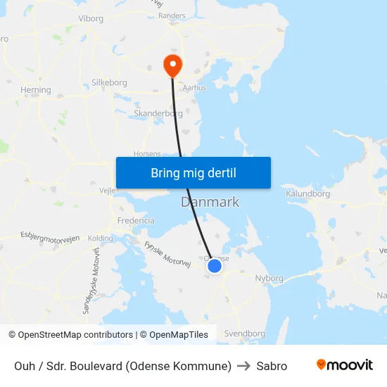 Ouh / Sdr. Boulevard (Odense Kommune) to Sabro map
