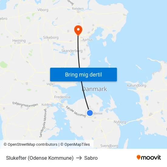 Slukefter (Odense Kommune) to Sabro map