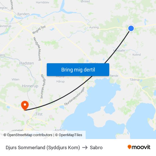 Djurs Sommerland (Syddjurs Kom) to Sabro map