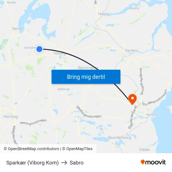 Sparkær (Viborg Kom) to Sabro map