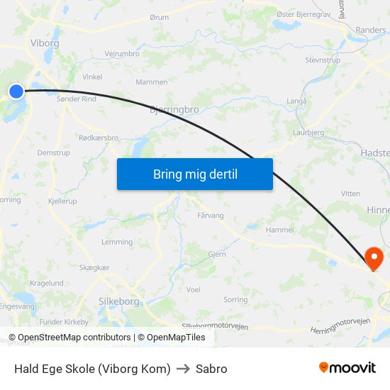 Hald Ege Skole (Viborg Kom) to Sabro map