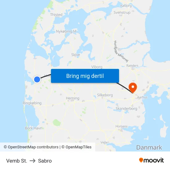 Vemb St. to Sabro map