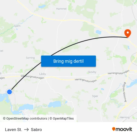 Laven St. to Sabro map