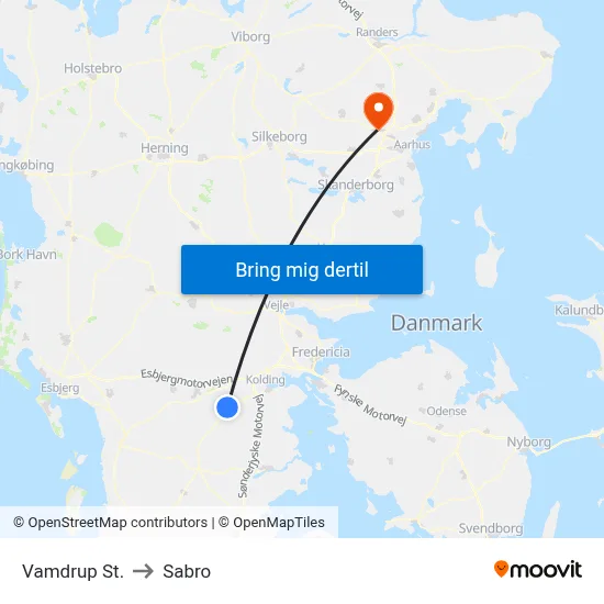 Vamdrup St. to Sabro map