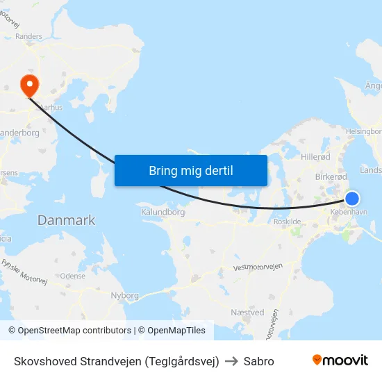 Skovshoved Strandvejen (Teglgårdsvej) to Sabro map