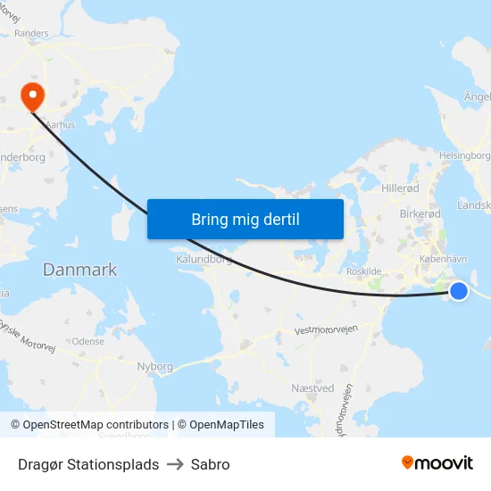 Dragør Stationsplads to Sabro map
