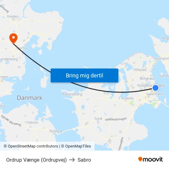 Ordrup Vænge (Ordrupvej) to Sabro map