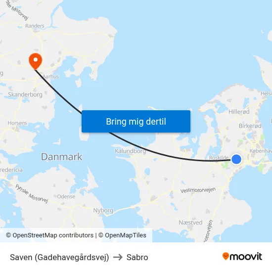 Saven (Gadehavegårdsvej) to Sabro map