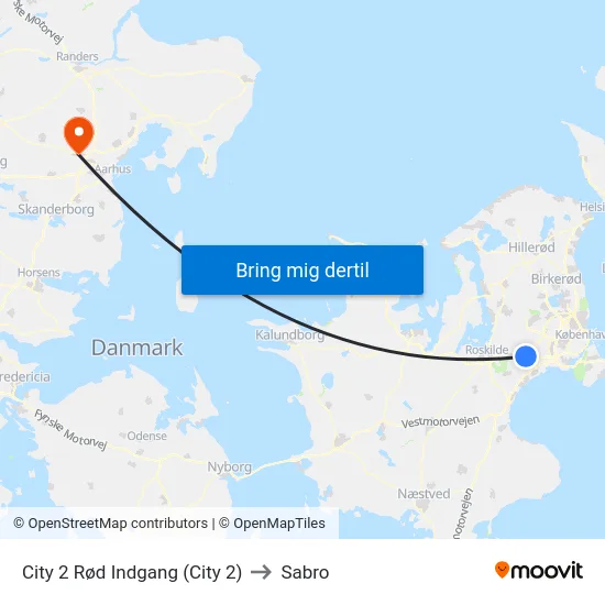 City 2 Rød Indgang (City 2) to Sabro map