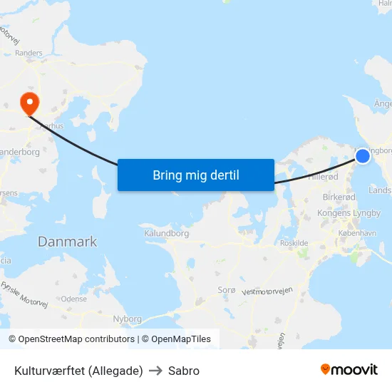 Kulturværftet (Allegade) to Sabro map