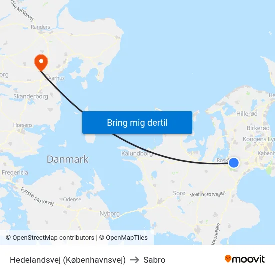 Hedelandsvej (Københavnsvej) to Sabro map