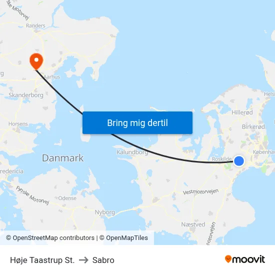 Høje Taastrup St. to Sabro map