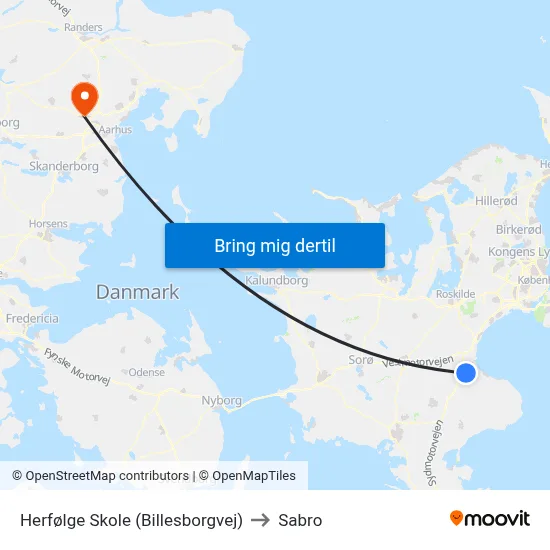 Herfølge Skole (Billesborgvej) to Sabro map