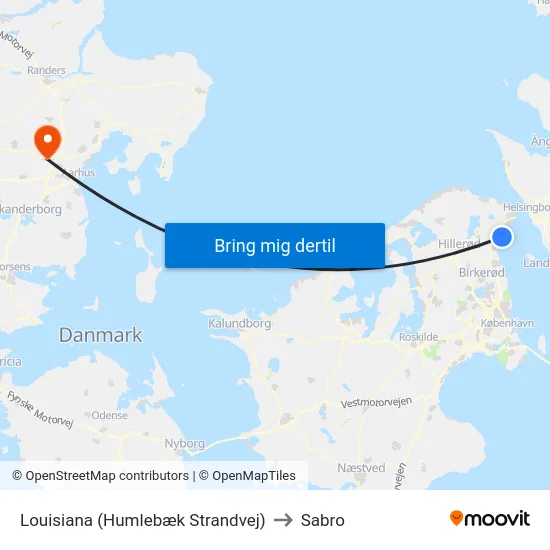 Louisiana (Humlebæk Strandvej) to Sabro map